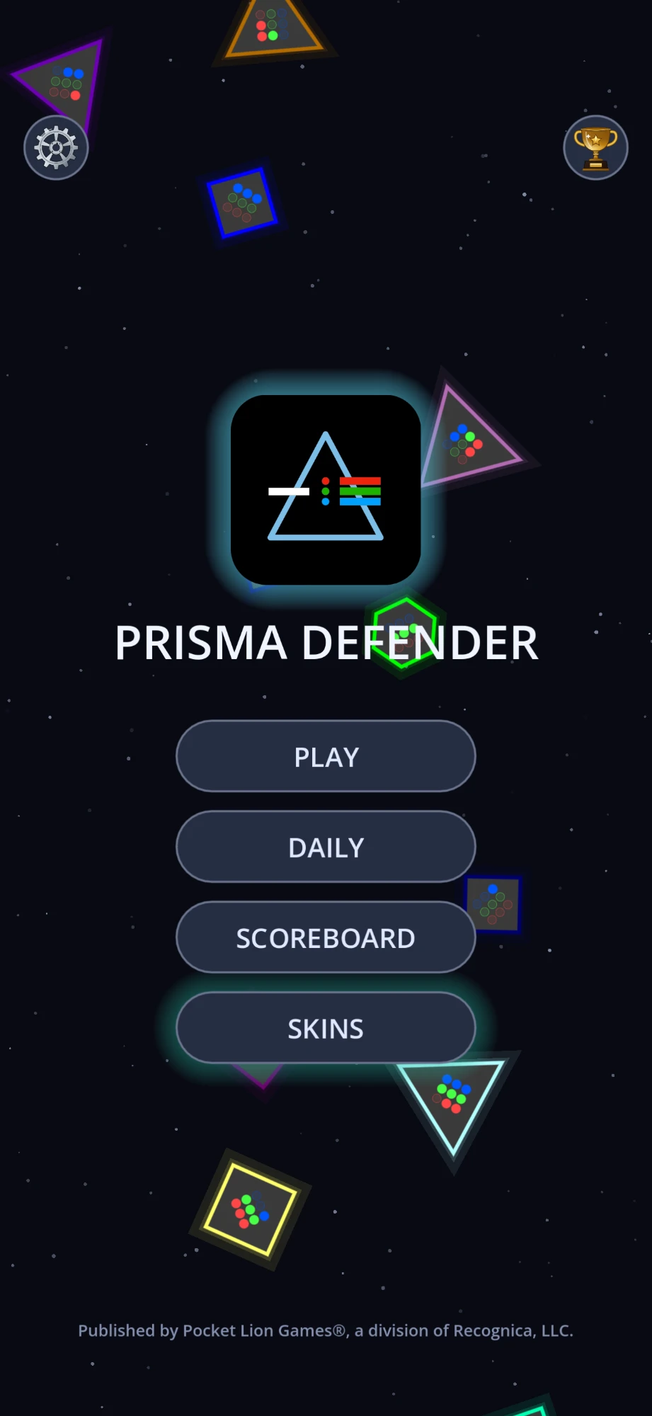 Prisma Defender main menu
